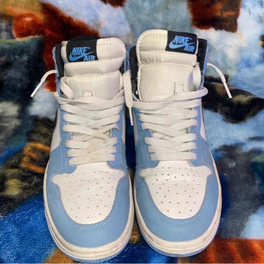 Nike Air High-Tops in Light Blue and White